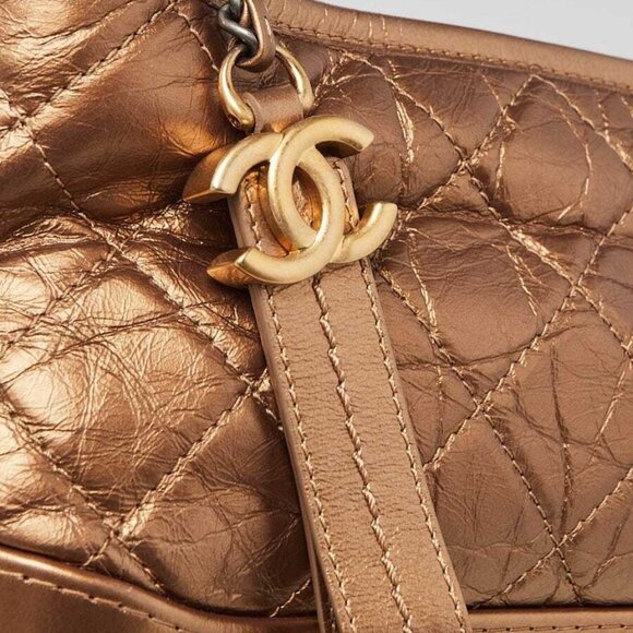 Chanel Bronze Quilted Leather Small Gabrielle Hobo Bag - Picture 6 of 9